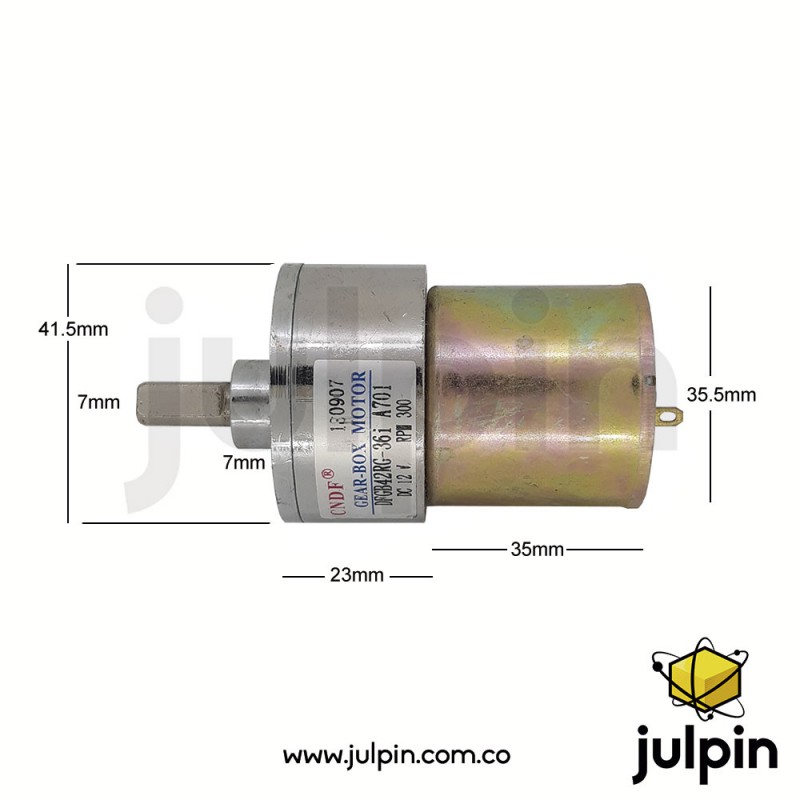 12V) Motor para ensamble - 300 RPM y alto torque.