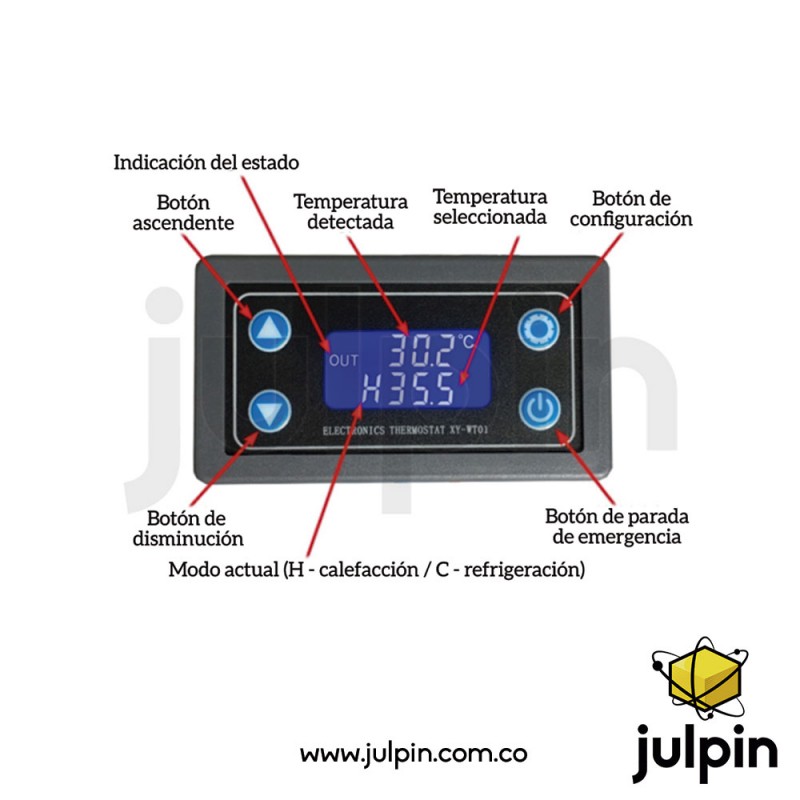 Termostato digital de control de temperatura XY-WT01