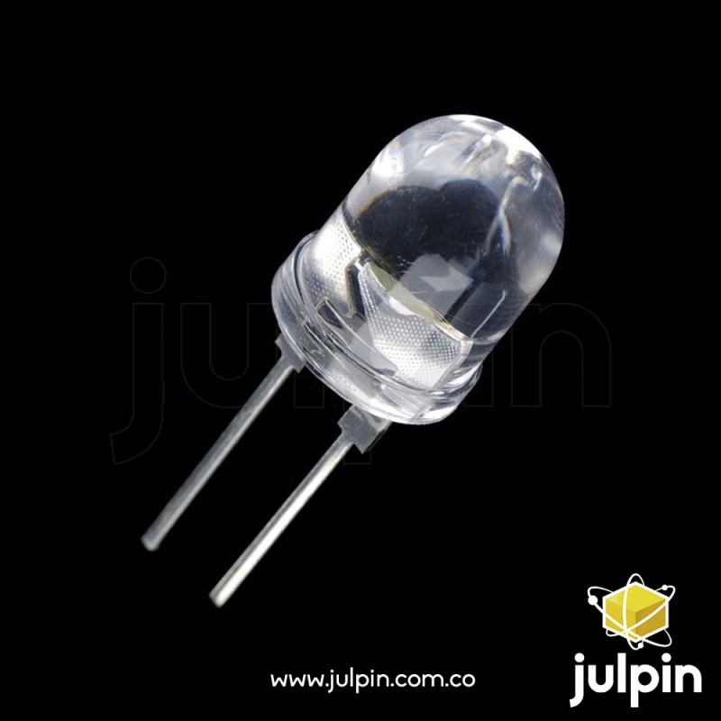 Led de 10mm transparente con luz de chorro color azul