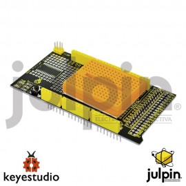 Escudo con protoboard de montaje para tarjeta MEGA Escudo con protoboard de montaje para tarjeta MEGA