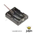 Caja plástica para 3 baterías AA