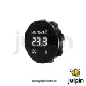 Voltímetro digital de panel D3, mide voltaje DC de 5V a 48V. Display blanco