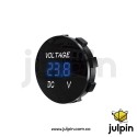 Voltímetro digital de panel D3, mide voltaje DC de 5V a 48V. Display azul