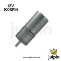 Motorreductor DC 25GA370 12V 100RPM con Piñonería Metálica