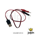 Cable Adaptador USB Tipo A Macho a Pinzas Caimán de 60 cm