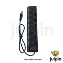 Hub USB 2.0 de 7 Puertos con Interruptores Independientes