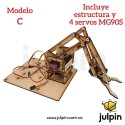 Brazo Robótico 4DOF (Kit de estructura, tornillería y 4 servos MG90S)