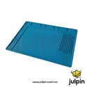 Tapete de silicona antiestático y resistente al calor para reparación electrónica – 33,7 × 22,7 cm