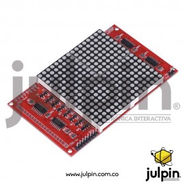 Matriz de puntos LED 16 x 16 con cables y pines para Arduino