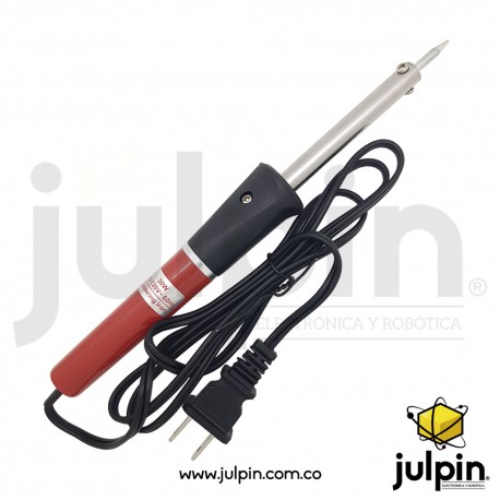 Cautín de 30W con mango rojo y negro