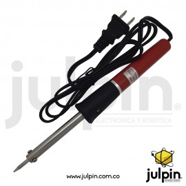 Cautín de 30W con mango rojo y negro