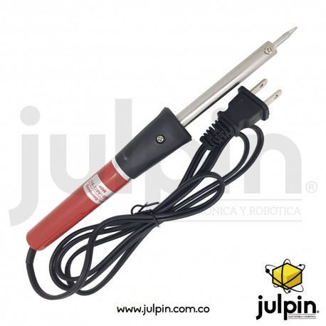 Cautín de 40W con mango rojo y negro