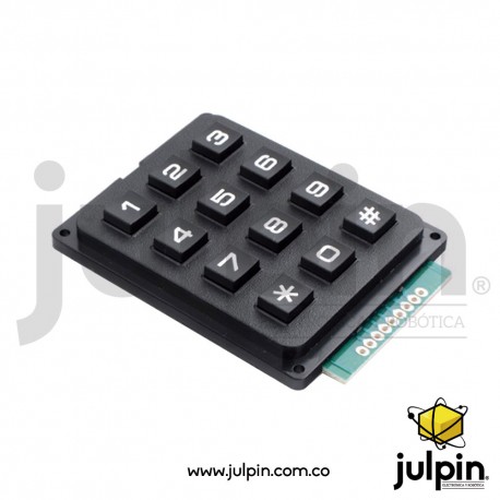 Módulo de teclado 3x4 con teclas plásticas