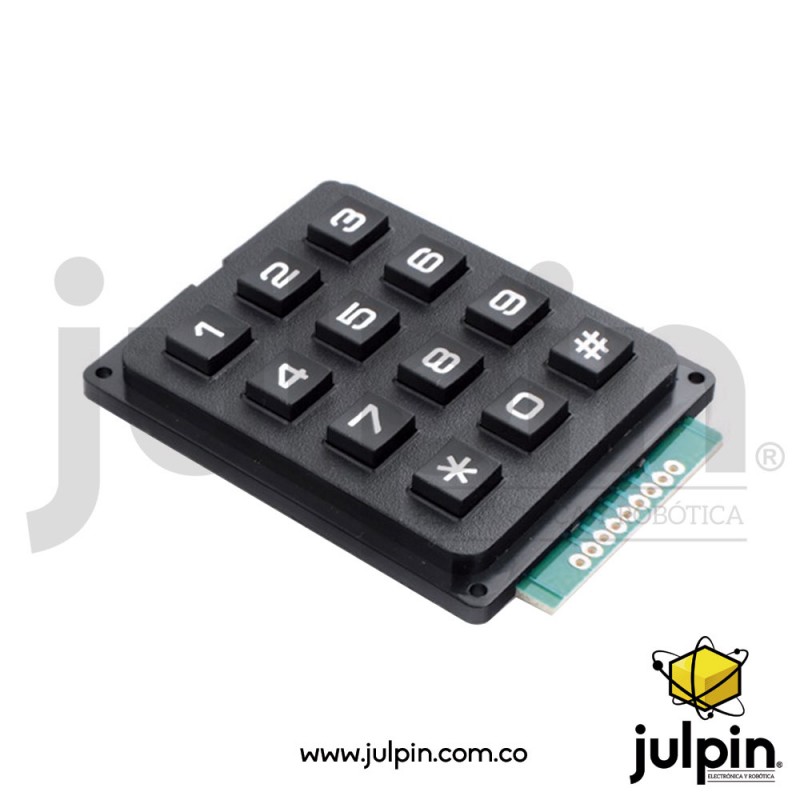 Módulo de teclado 3x4 con teclas plásticas