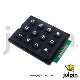 Módulo de teclado 3x4 con teclas plásticas