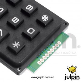Módulo de teclado 3x4 con teclas plásticas