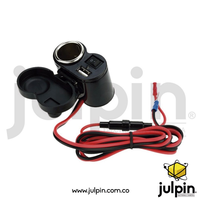 Cargador USB y Jack encendedor para moto