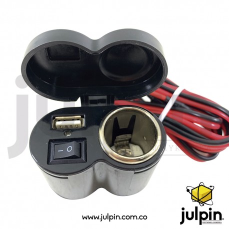 Cargador USB y Jack encendedor para moto