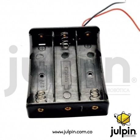 Caja plástica para 3 baterías 18650