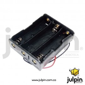 Caja plástica para 3 baterías 18650
