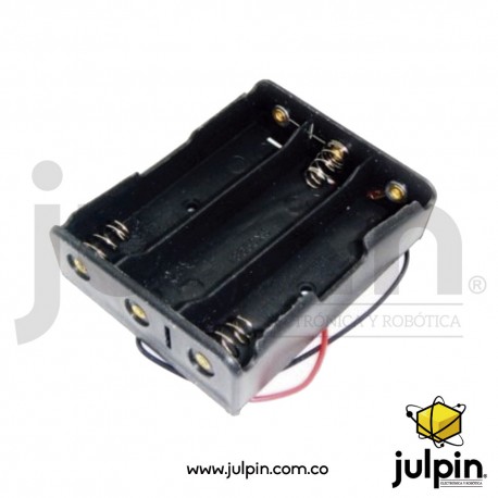 Caja plástica para 3 baterías 18650