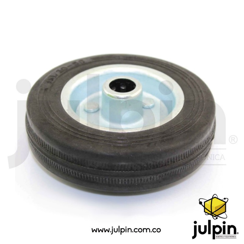 Rueda de goma metálica con cojinete grande 100mm