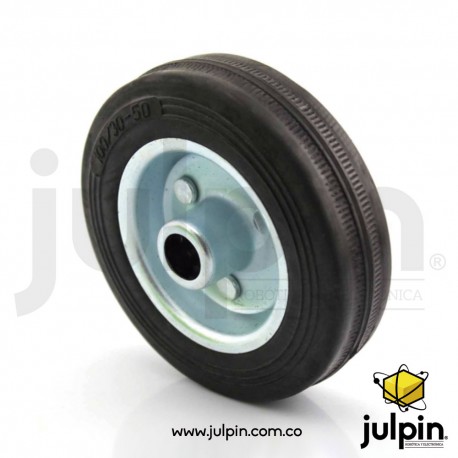 Rueda de goma metálica con cojinete grande 100mm