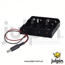 Caja plástica para 4 baterías AA