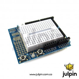 Escudo con protoboard de montaje para tarjeta UNO R3 Escudo con protoboard de montaje para tarjeta UNO R3