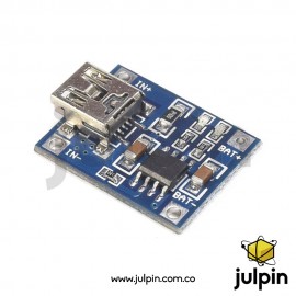 Cargador mini USB de batería litio 18650 1A TP4056