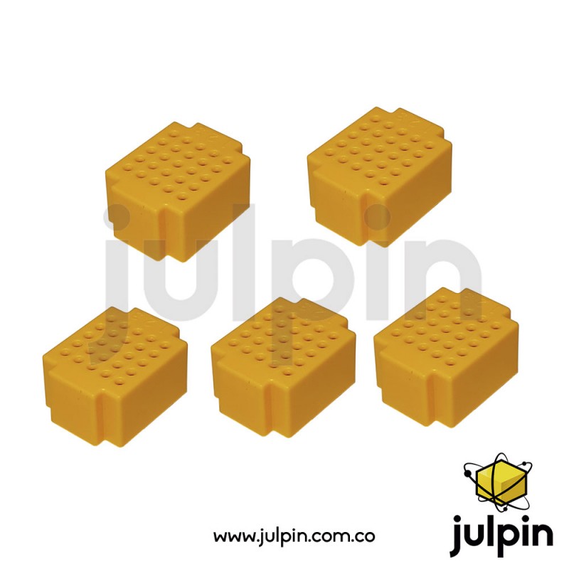 Set de 5 mini protoboard de 25 agujeros Set de 5 mini protoboard de 25 agujeros
