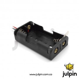Caja plástica para 2 baterías AA