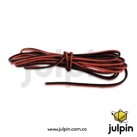 1metro de cable duplex calibre 22 (Rojo y negro)