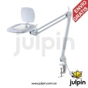 Lupa con soporte de mordaza y luces leds